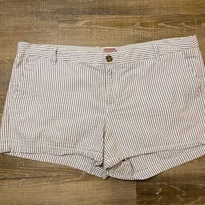 White and Gray Stripe (Seersucker) Shorts